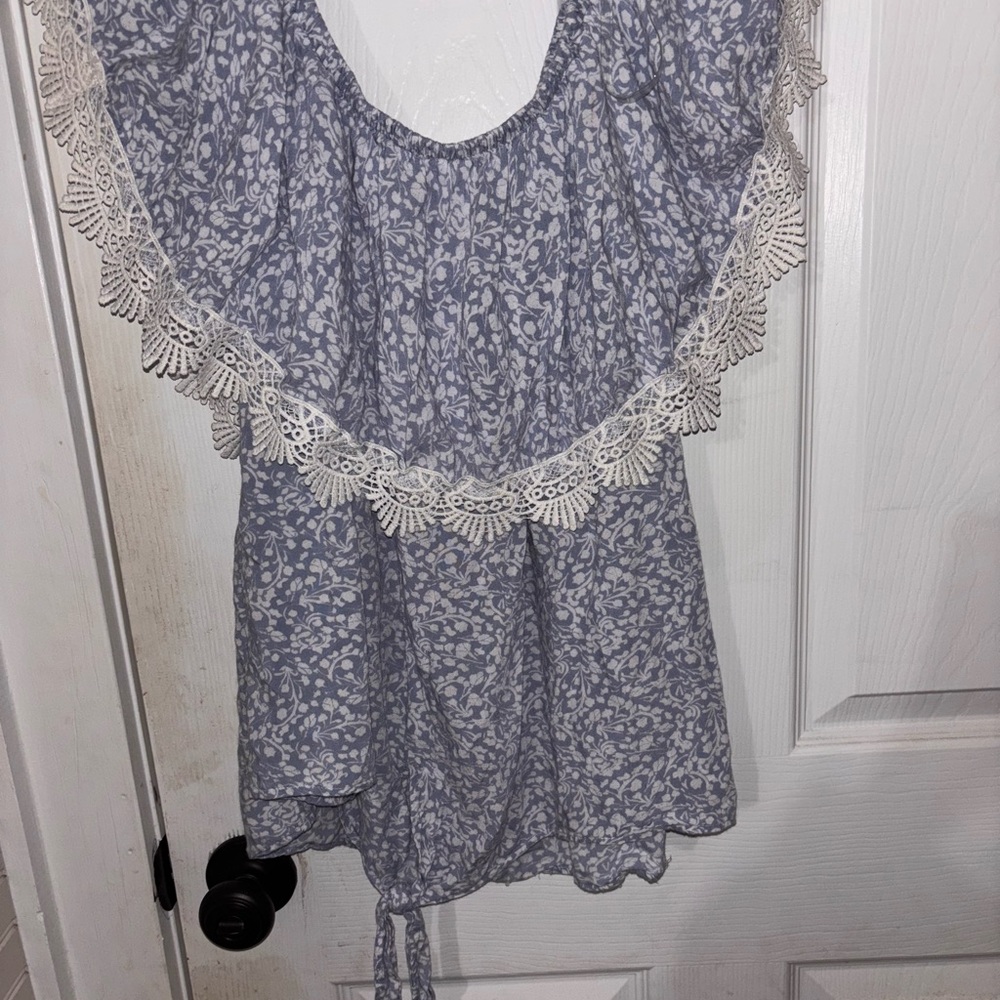 Floral Lace Trim Dress